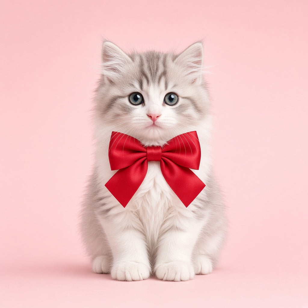Kitten modelling sushi.in accessories